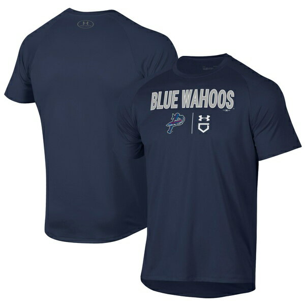 アンダーアーマー メンズ Tシャツ トップス Pensacola Blue Wahoos Under Armour Tech TShirt Navy