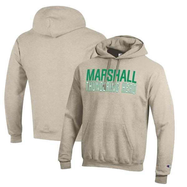 チャンピオン メンズ パーカー・スウェットシャツ アウター Marshall Thundering Herd Champion Eco Powerblend Pullover Hoodie Oatmeal