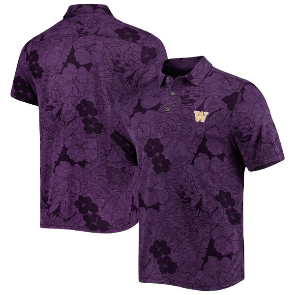 gb~[on} Y |Vc gbvX Washington Huskies Tommy Bahama Miramar Blooms Polo Purple