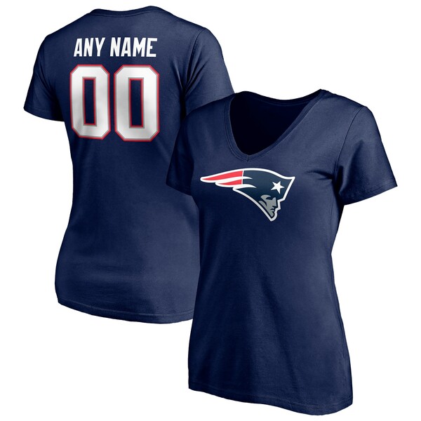 t@ieBNX fB[X TVc gbvX New England Patriots Fanatics Branded Women's Team Authentic Personalized Name & Number VNeck TShirt Navy