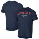 アンダーアーマー メンズ Tシャツ トップス American University Eagles Under Armour Tech Performance TShirt Navy