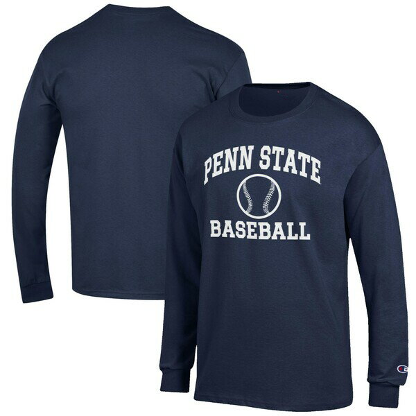 ԥ  T ȥåץ Penn State Nittany Lions Champion Baseball Icon Long Sleeve TShirt Navy