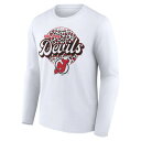 ファナティクス メンズ Tシャツ トップス New Jersey Devils Fanatics Branded Unisex Personalized Name & Number Leopard Print Long Sleeve TShirt White 2