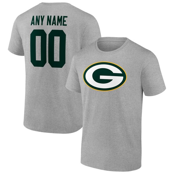 ファナティクス メンズ Tシャツ トップス Green Bay Packers Fanatics Branded Team Authentic Custom TShirt Heathered Gray