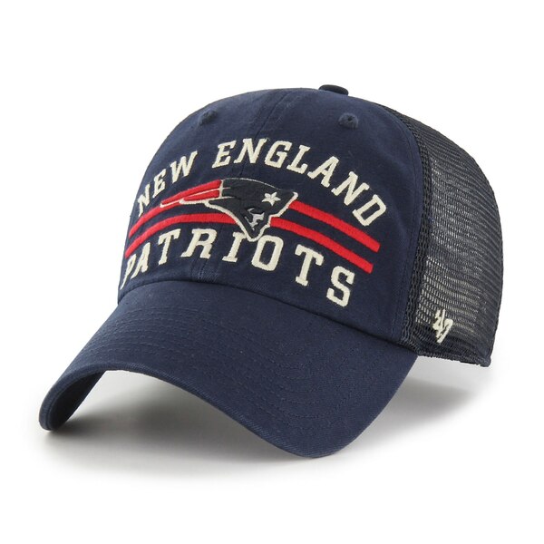 フォーティーセブン メンズ 帽子 アクセサリー New England Patriots '47 Highpoint Trucker Clean Up Snapback Hat Navy
