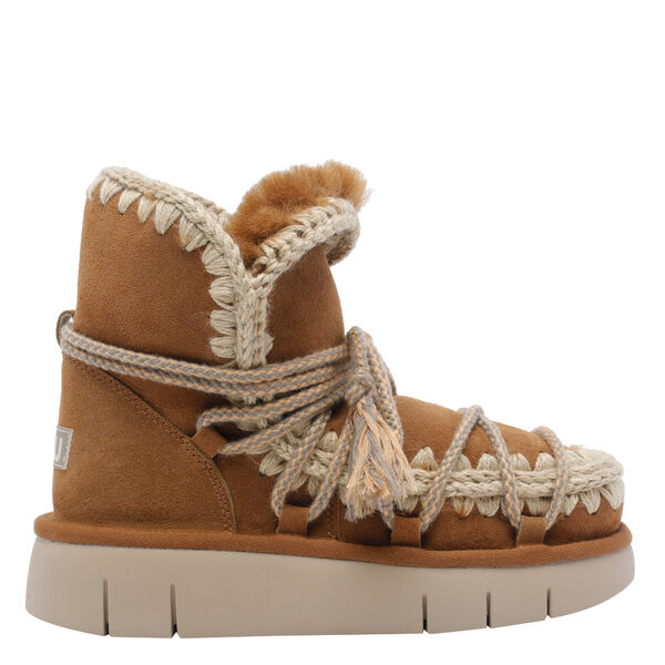 モウ レディース ブーツ シューズ Bounce Scoubidou Lace Boots Beige