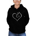 エルエーポップアート レディース パーカー・スウェットシャツ アウター Women's Cat Heart Word Art Hooded Sweatshirt...