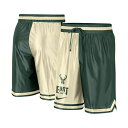 ナイキ メンズ カジュアルパンツ ボトムス Men's Hunter Green, Cream Milwaukee Bucks Courtside Versus Force Split DNA Performance Shorts Hunter Green, Cream