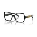 ヴェルサーチ レディース サングラス&アイウェア アクセサリー Women's Square Eyeglasses, VE3337 53 Black