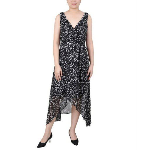 ニューヨークコレクション レディース ワンピース トップス Petite Sleeveless Wrap Chiffon Dress Ivory Flower ニューヨークコレクション レディース ワンピース トップス Petite Sleeveless Wrap Chiffon Dress Ivory Flower
