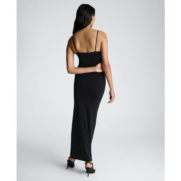 ケネスコール レディース ワンピース トップス Women's Silver Stud Embellished Slip Maxi Dress Black