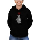 エルエーポップアート レディース パーカー・スウェットシャツ アウター Women's K-Pop Word Art Hooded Sweatshirt Bla...