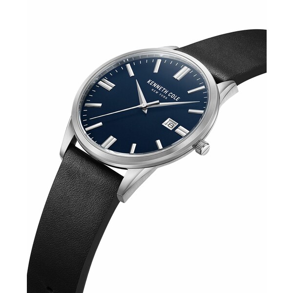 ͥ ǥ ӻ ꡼ Men's Modern Classic Black Genuine Leather Strap Watch 42mm Black