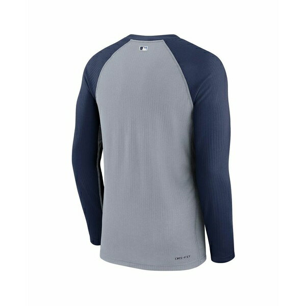 ナイキ レディース Tシャツ トップス Men 039 s Gray Tampa Bay Rays Authentic Collection Game Raglan Performance Long Sleeve T-shirt Gray