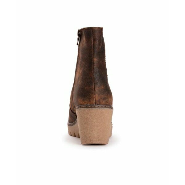 ムクルクス レディース ブーツ シューズ Women's Vermont Essex Wedge Booties Brown rust