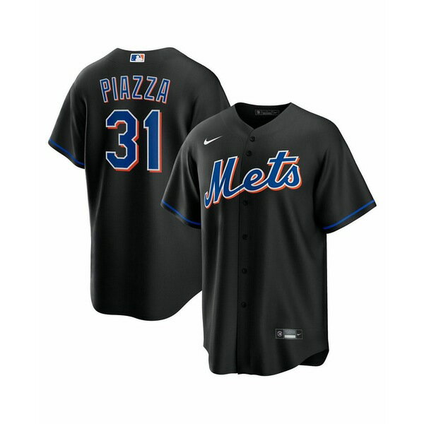 ナイキ レディース Tシャツ トップス Men's Mike Piazza Black New York Mets 2022 Alternate Replica Player Jersey Black