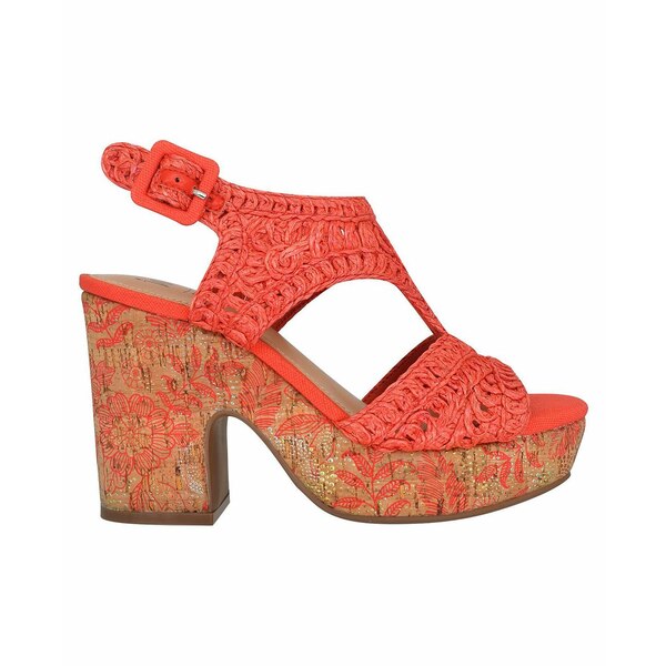 インポ レディース サンダル シューズ Women 039 s Osanna Woven Raffia Platform Sandals Hot Coral