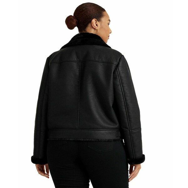 ラルフ ローレン ブルゾン レディース ラルフローレン レディース ジャケット＆ブルゾン アウター Women's Plus Size Faux-Shearling Moto Jacket Black