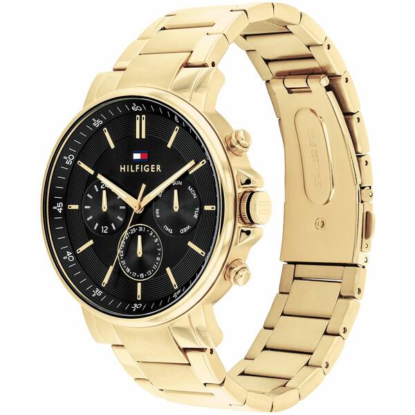 楽天astyトミー ヒルフィガー レディース 腕時計 アクセサリー Men's Multifunction Gold-Tone Stainless Steel Watch 43mm Gold