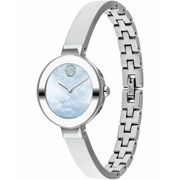 モバド モバド レディース 腕時計 アクセサリー Women's Bold Bangles Swiss Quartz Silver-Tone Stainless Steel Watch 28mm Silver-Tone
