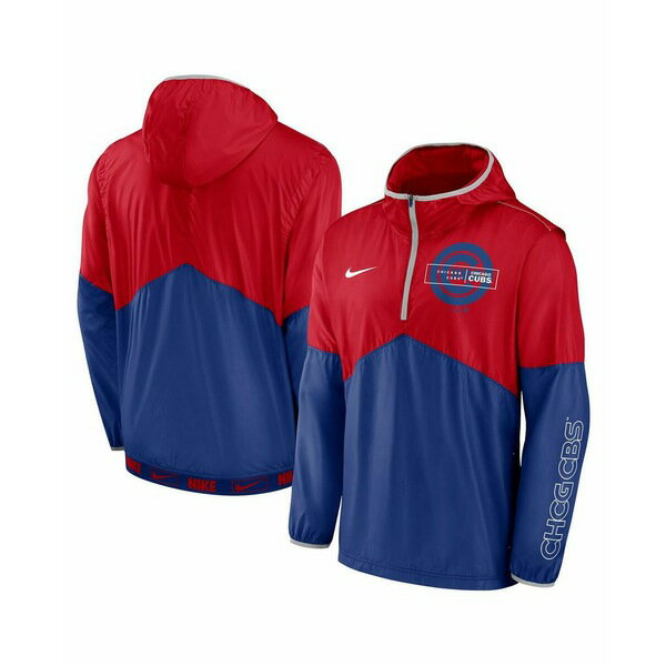 ナイキ ブルゾン レディース ナイキ レディース ジャケット＆ブルゾン アウター Men's Red, Royal Chicago Cubs Overview Half-Zip Hoodie Jacket Red, Royal