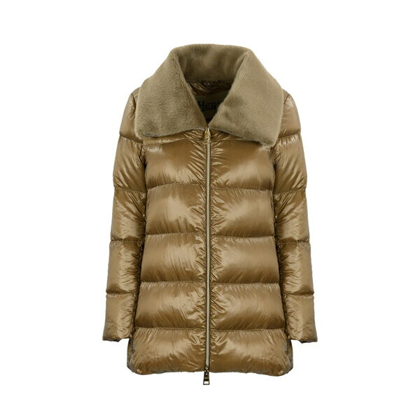 ヘルノ レディース ジャケット＆ブルゾン アウター A-shape Down Jacket In Ultralight Nylon Cammelloのサムネイル