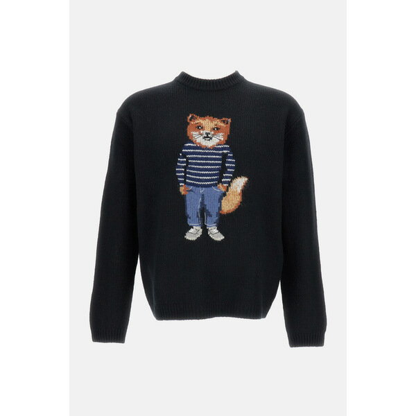 メゾン キツネ メンズ ニット&セーター アウター Fox Head Knitwear Black(4)