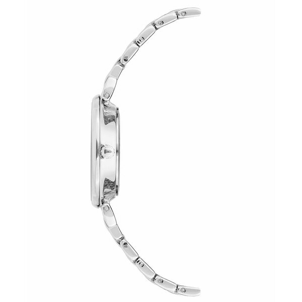 アンクライン レディース 腕時計 アクセサリー Women's Premium Crystal Accented Silver-Tone Strap Watch, 30mm Silver-Tone