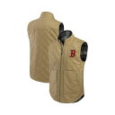 ファナティクス メンズ ジャケット&ブルゾン アウター Darius Rucker Collection by Men's Tan/Charcoal Boston Red Sox Reversible Canvas Plaid Patch Full-Zip Vest Tan, Charcoal