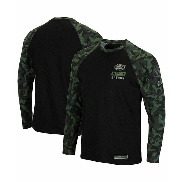 コロシアム メンズ シャツ トップス Men's Black Florida Gators OHT Military-Inspired Appreciation Camo Raglan Long Sleeve T-shirt Black