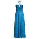 パットボー レディース ワンピース トップス Mixed-Media Halterneck Maxi Dress cobalt