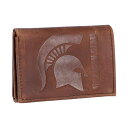 エバーグローンエンタープライズ メンズ 財布 アクセサリー Men's Michigan State Spartans Leather Team Tri-Fold Wallet Brown(4)