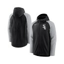 ナイキ メンズ ジャケット&ブルゾン アウター Men's Black and Gray Chicago White Sox Authentic Collection Full-Zip Hoodie Performance Jacket Black, Gray