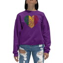 エルエーポップアート レディース パーカー・スウェットシャツ アウター Women's Word Art Crewneck One Love Heart Swe...
