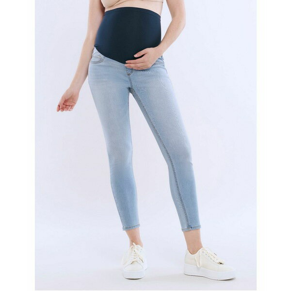 マザーフッドマタニティ レディース デニムパンツ ボトムス Women's Secret Fit Over the Belly Ankle Length Skinny Jeans - Motherhood Maternity Light wash