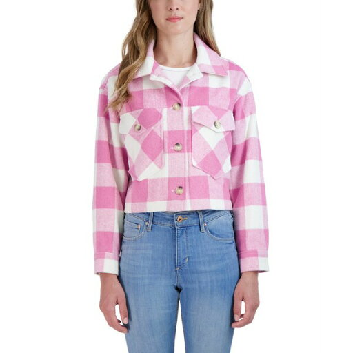 セビー レディース ジャケット&ブルゾン アウター Women's Cropped Buffalo Plaid Shacket Pink White セビー レディース ジャケット&ブルゾン アウター Women's Cropped Buffalo Plaid Shacket Pink White