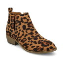 ジャーニーコレクション レディース ブーツ シューズ Women's Rimi Notched Ankle Stacked Heel Booties Leopa...
