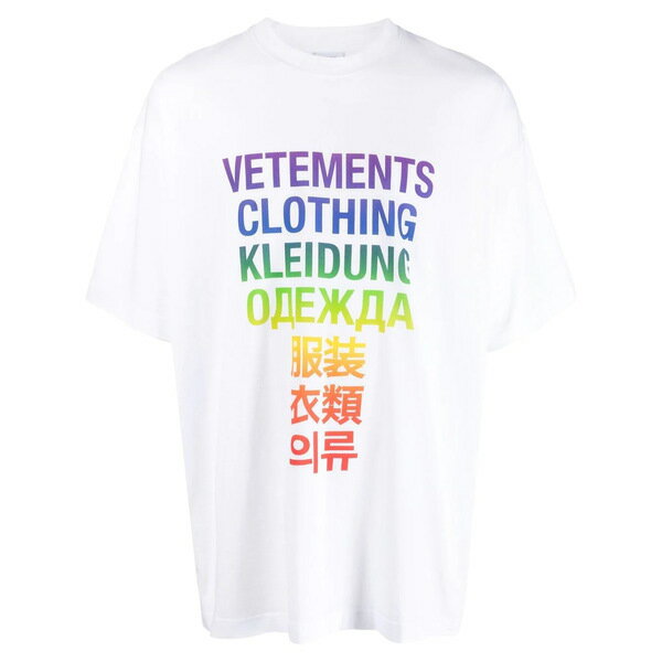 ヴェトモン レディース Tシャツ トップス ロゴ Tシャツ multicolour Tan White