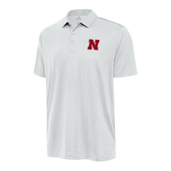 アンティグア メンズ ポロシャツ トップス Nebraska Huskers Antigua Big & Tall Ellipse Polo White