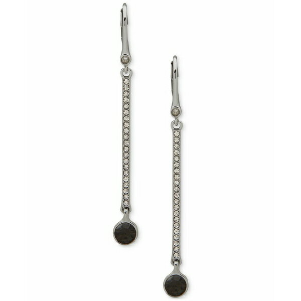 ダナ キャラン ニューヨーク レディース ピアス＆イヤリング アクセサリー Crystal Stone Pav Bar Linear Drop Earrings Grey