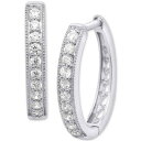 フォーエバー グロウン ダイヤモンズ レディース ピアス&イヤリング アクセサリー Lab-Created Diamond Small Hoop Earrings (1/2 ct. t.w.) in Sterling Silver or 14k Gold-Plated Sterling Silver Sterling Silver(4)