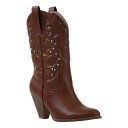 ジーシーシューズ レディース ブーツ シューズ Women's Beth Studded Western Ankle Boots Cognac