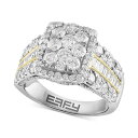 エフィー コレクション レディース リング アクセサリー EFFY Emerald Shaped Halo Cluster Ring (2-1/3 ct. t....