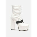 ロンンドンラグ レディース ブーツ シューズ Boomer Chunky High Block Heel Boots White
