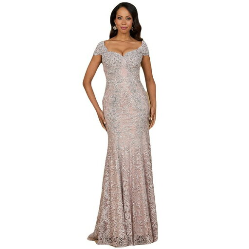 ララ レディース ワンピース トップス Women's Fitted Lace Mermaid Gown Dusty purple ララ レディース ワンピース トップス Women's Fitted Lace Mermaid Gown Dusty purple