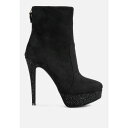 ロンンドンラグ レディース ブーツ シューズ Espiree Microfiber High Heeled Ankle Boots Black