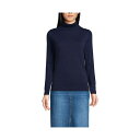 ランズエンド レディース ニット&セーター アウター Women's Fine Gauge Cotton Turtleneck Sweater Deep sea navy(4)