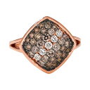 ルヴァン レディース リング アクセサリー Chocolate Ombr Diamond & Vanilla Diamond Cluster Ring (1 ct. t.w.) in 14k Rose Gold No Color(4)