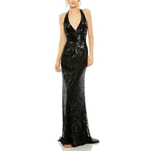 マックダガル レディース ワンピース トップス Women's Sleeveless Faux Wrap Sequin Embellished Cut Out Back Black マックダガル レディース ワンピース トップス Women's Sleeveless Faux Wrap Sequin Embellished Cut Out Back Black