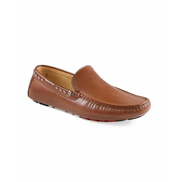 トミー ヒルフィガー メンズ スリッポン・ローファー シューズ Men's Arwan Driving Style Loafers Medium Brown